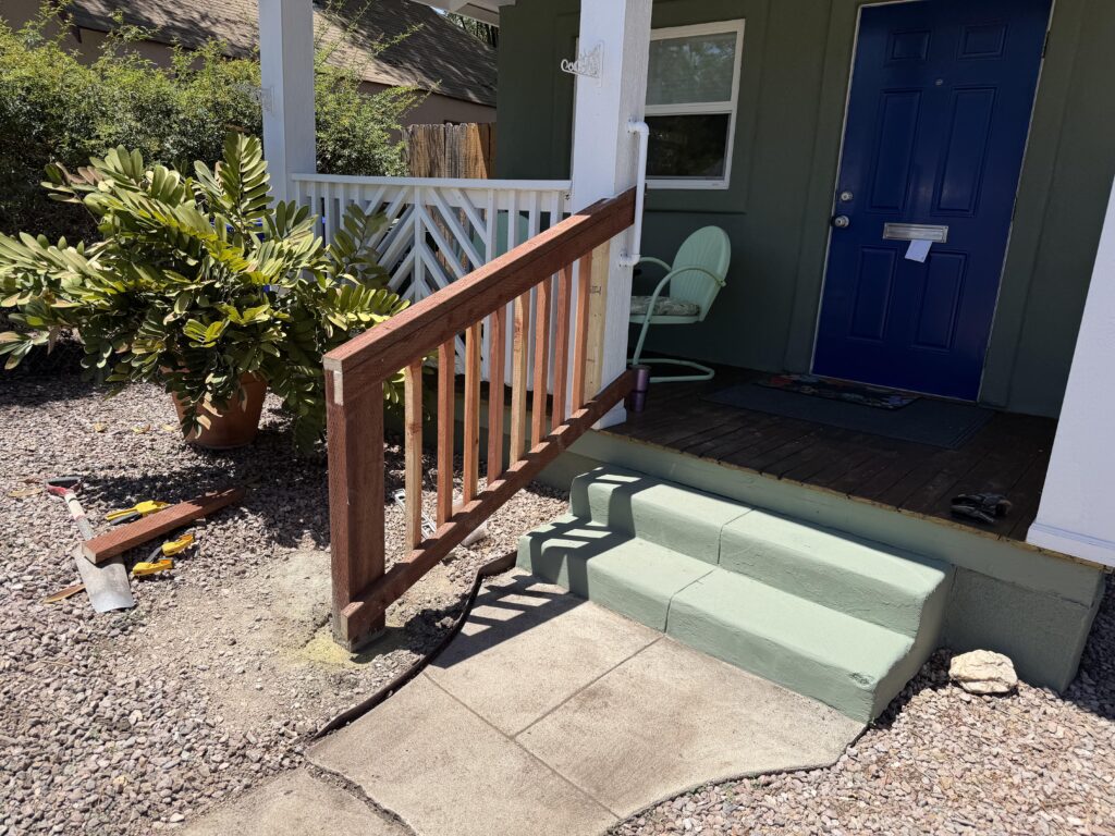 Wood Handrail Installation in Prescott — rental home carpentry